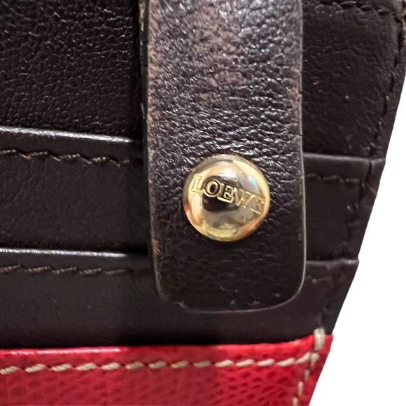 LOEWE Red Leather Bifold Wallet - Picture 7 of 11